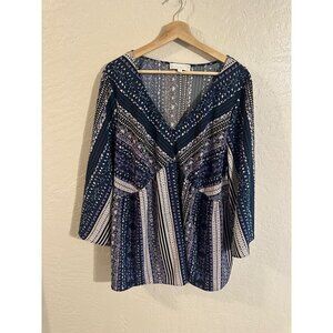 Y Weekend by Suzanne Betro Plus Size Paisley Boho Blouse